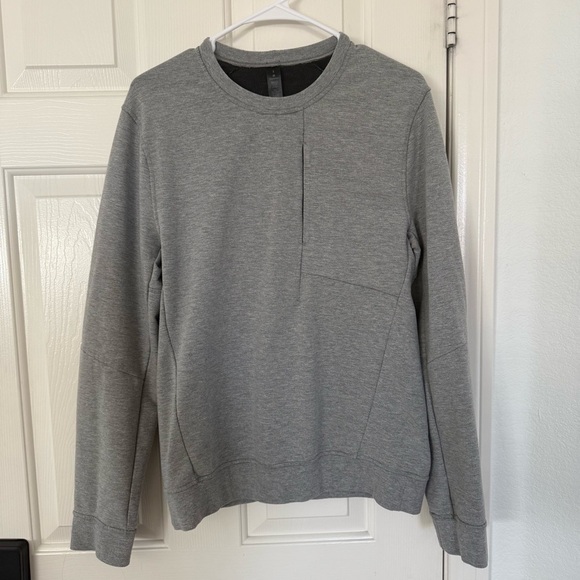 Lululemon men’s city sweat crew heathered medium grey - Picture 3 of 6